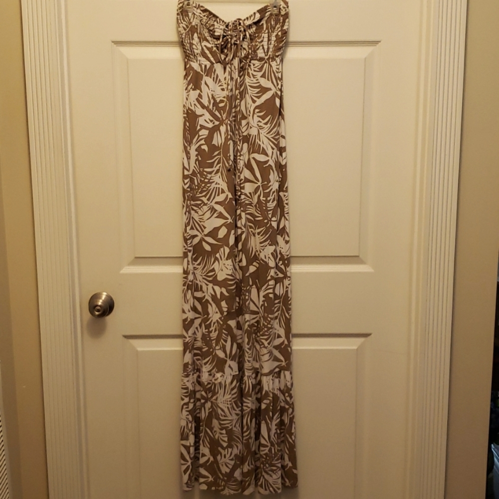 Tommy Bahama strapless Hawaiian print dress